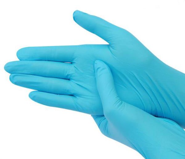 

dhl blue insulated protective nitrile disposable gloves powder (non latex) pack of 100 pieces anti-acid gloves 001