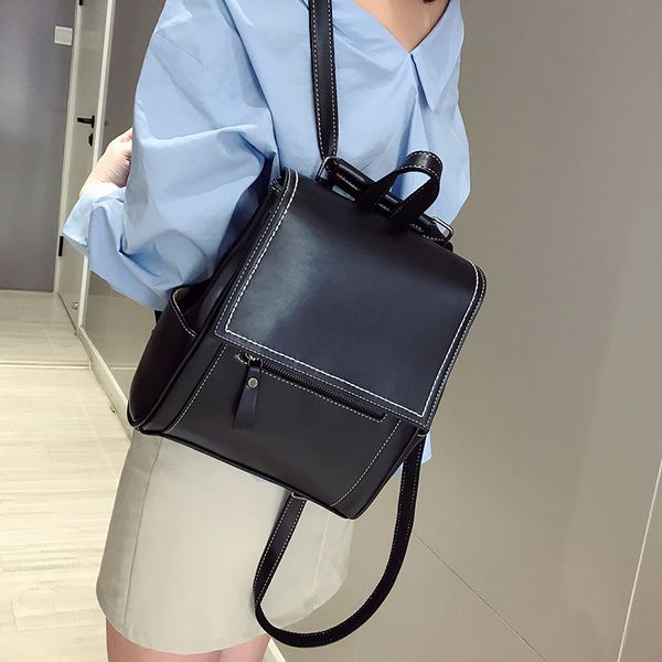 

pu leather women backpack durable leisure travel rucksack back zip pocket anti-theft mujer mochila feminina bag female shoulder