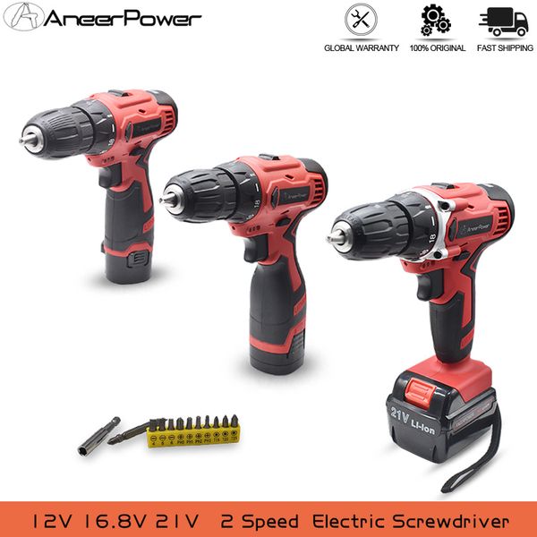 

21v 16.8v 12v 18 + 1 torque electric screwdriver 2-speed mini drill lithium-ion battery rechargeable cordless drill power tools
