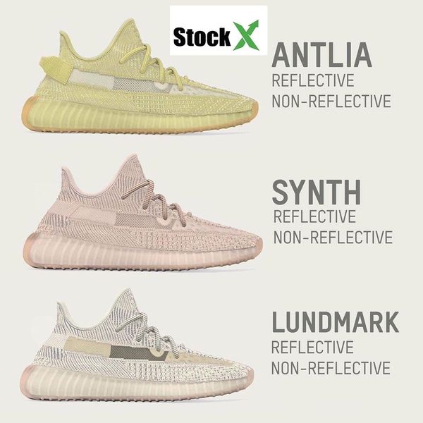 

big size 13 men women stock x running shoes black 3m reflective glow static clay true form cream kanye west designer sports sneakers 36-48