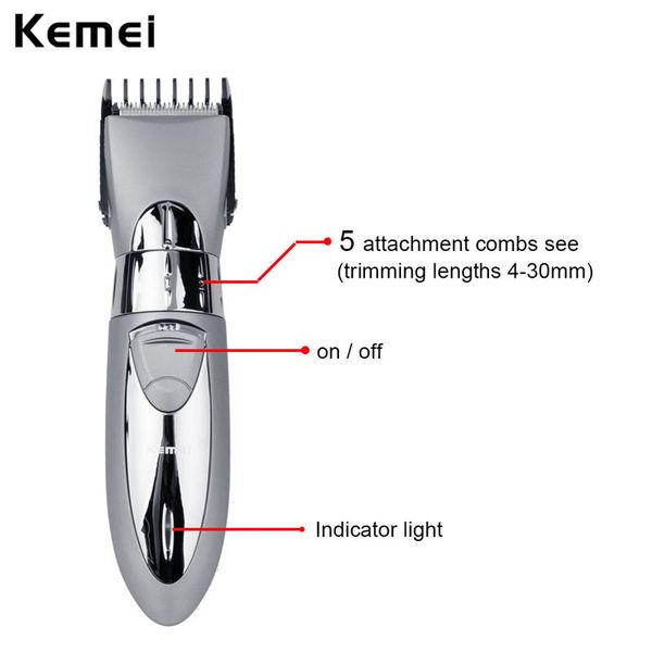 

kemei professional hair clipper for men washable beard razor haircut alloy blade titanium cutter comb rechargeable trimmer f30 ckrrr
