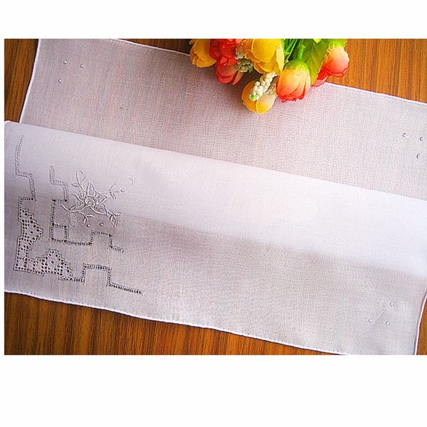 

white handmade handkerchief 100% cotton vintage soft thick ladies drawnwork embroidered flower hankies shantou 28cm kids mocket, Black;blue