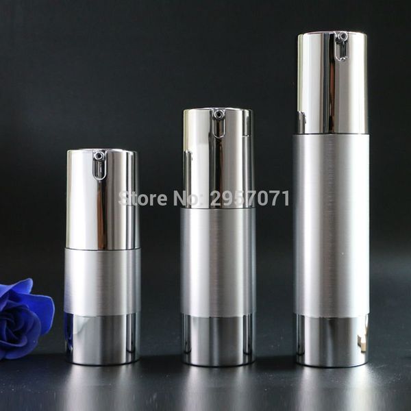 Gold Silber Leere Airless Pumpflaschen Mini Tragbare Vakuum Kosmetische Lotion Behandlung Reiseflasche 10 stücke Für Kostenloser Versand