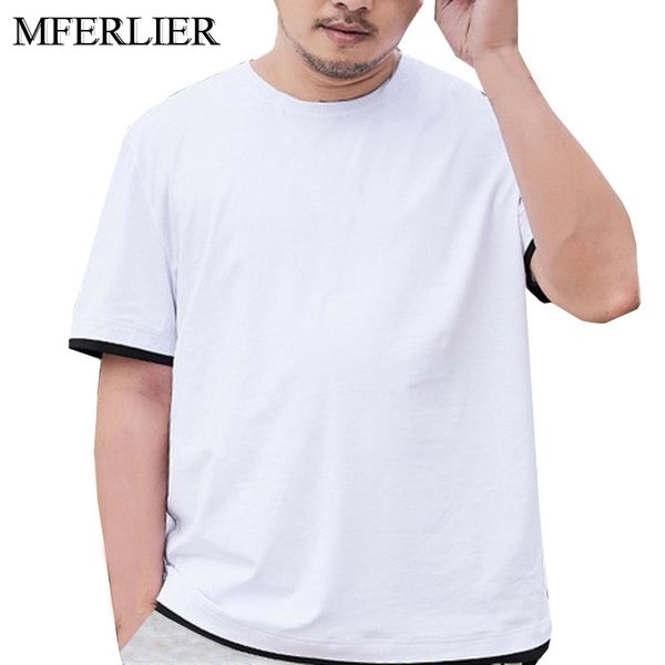 

summer plus size tshirt men 5xl 6xl 7xl bust 142cm weight 140kg short sleeve large size t shirt, White;black