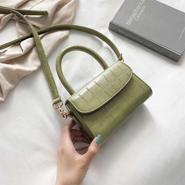 

small bag women 2020 new korean fashion stone pattern small square bag with foreign style handbag single shoulder