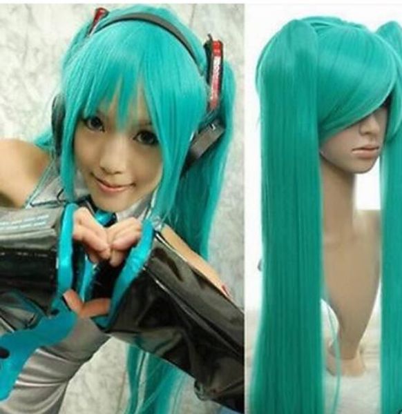 ÜCRETSIZ GEMI PING + + d moda Vocaloid Hatsune Miku Yeşil Cosplay PERUK