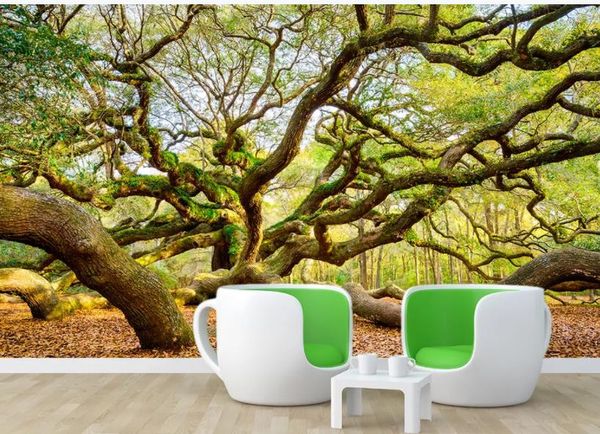

3d curved tree nature landscape background wall modern living room wallpapers