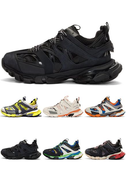 

men paris tess track 3.0 women triple s comfort casual shoes clunky sneaker blue pink white fashion dad shoe chaussures
