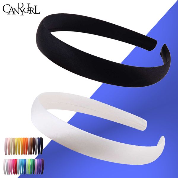 

1pc 1.5cm/2cm diy headbands ribbon hairband women covered hair accessories multicolor headpieces satin jewelry boho headwear