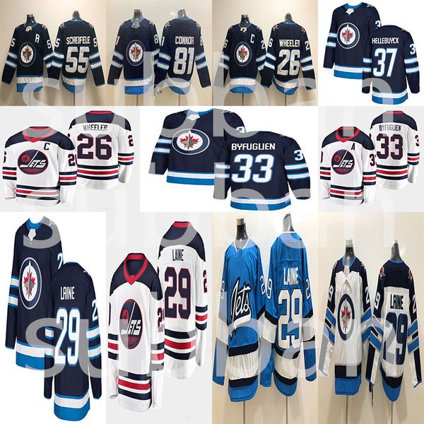 

2019 winnipeg jets new mens 29 patrik laine 33 dustinbyfuglien 55 mark scheifele 25 stastny 37 hellebuyck hockey jerseys, Black;red