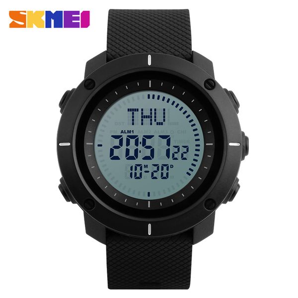 

skmei fashion sport watch men compass watch 5bar waterproof outdoor digital clock chrono back light alarm wristwatch relojhombre, Slivery;brown