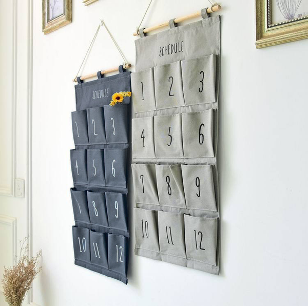

12 pockets cotton linen wall hanging storage bag kitchen bedroom livingroom door wardrobe hang pouch cosmetic toys organizer