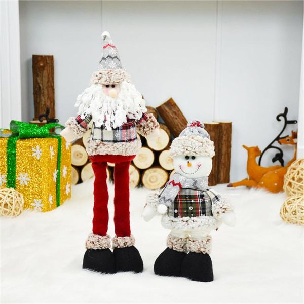 

home decor santa claus+snowman doll christmas decorations ornaments extendable standing toy merry christmas supplies new year gift fa3332