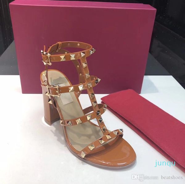 

rap high heels sandals men designer shoes rubber bottom adjustable straps 9.5cm with box new 2020, Black