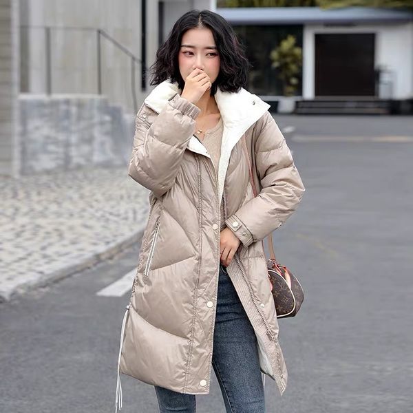 

women warm fashion 2020 long coat female korean women winter down jacket duck down jacket pp420, Black