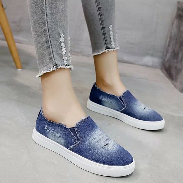

woman flats women canvas loafer women's elastic band female comfortable shoes ladies round toe footwear plus size 43, Black