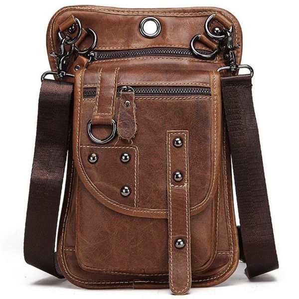 

2020 new fashion genuine leather man belt pocket male package leisure time more function luxury handbags women bags designer hot