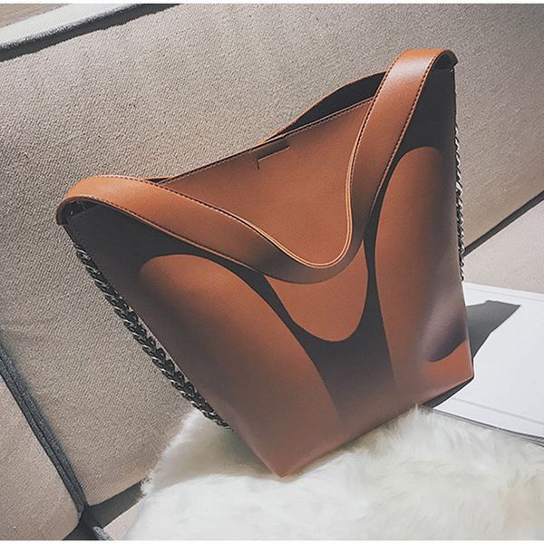 

woman simple design retro vintage pu leather shoulder bags female chain hand bag large capacity pouch bags purse clutch