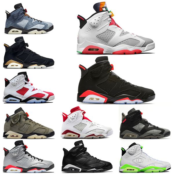 

6 6s jumpman mens trainers basketball shoes dmp washed denim hare travis scotts black infrared sports sneakers us 40-47