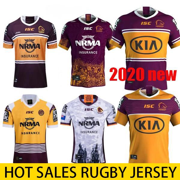 

2020 australia brisbane broncos rugby jersey brisbane broncos anzac 19 20 men indigenous jerseys australia nrl rugby league jersey shirts, Black;yellow