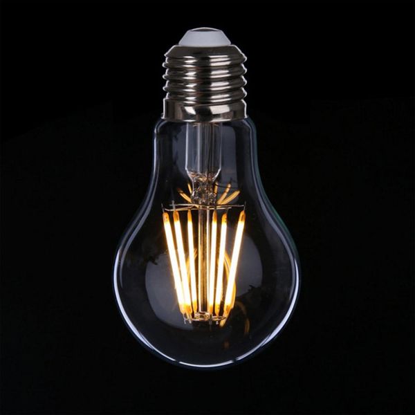 

dimmable a60 retro edison led filament light bulb e27 cob glass bulb 2w/4w/6w/8w filament ac110v for white chandelier crystal lamp