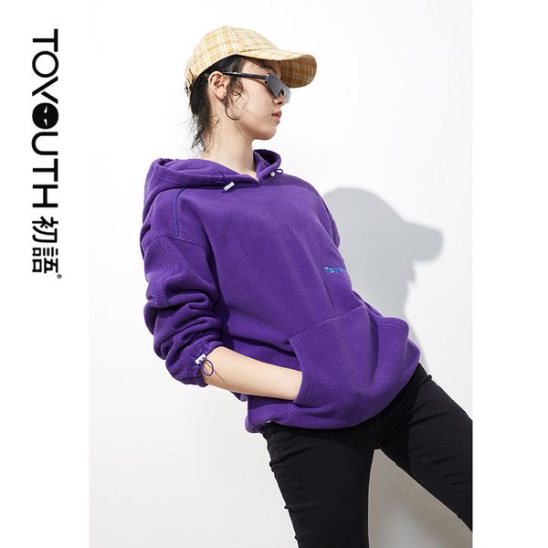 

toyouth casual руна вышитые толстые пиджаков для женщин streetwear сыпучих толстовки, Black