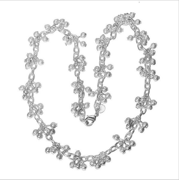 Placcato caldo 18inchs di collana in argento sterling appese perline di sabbia uva collana FMSN198 Top gioielli vendita 925 piastra d'argento Collana a Catena