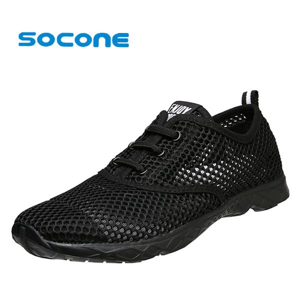 

socone sneakers for men black summer aqua shoes breathable mesh foot wear chaussure women shoe plus size 36-47 zapatillas hombre