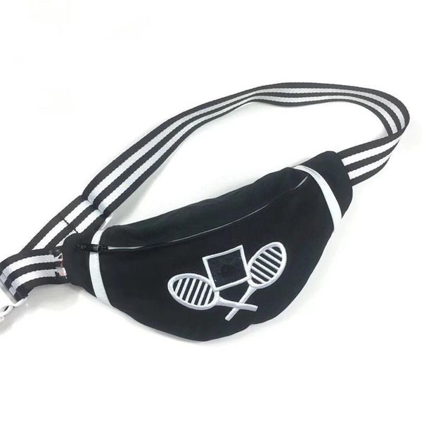 

new style waist bag with belt black canvas sewing belt bag good quality sport purse