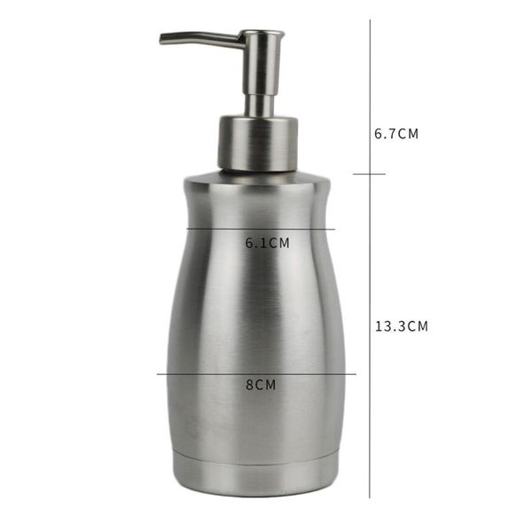 

stainless steel soap dispenser lotion pump press bottle kitchen refillable
