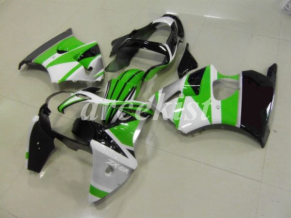 

новый abs мотоцикл обтекатели комплекты подходят для kawasaki ninja zx-6r zx6r 2000 2001 2002 00 01 02 кузов набор зеленый черный