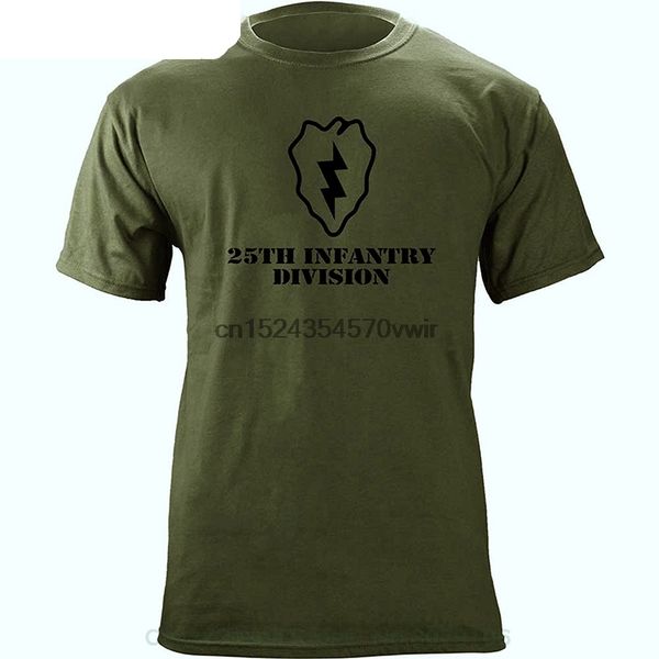 

summer casual man t shirt good quality army 25th infantry division subdued veteran t-shirt, White;black