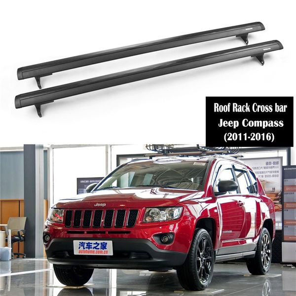 

aluminium alloy roof rack for jeep compass 2011-2016 rails bar luggage carrier bars cross bar rack rail boxes