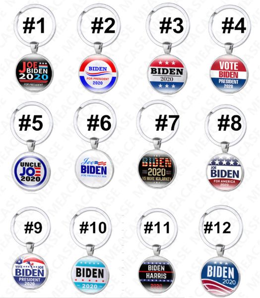 

12 styles joe biden 2020 keychain pendant joe biden for president keyring us president badge key chain vote key holder party favor dhl d7208, Red;brown