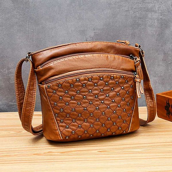 

women shoulder bags vintage messenger bag for women pu leather bucket bags ladies bag tassel leisure for lady shopping rivet