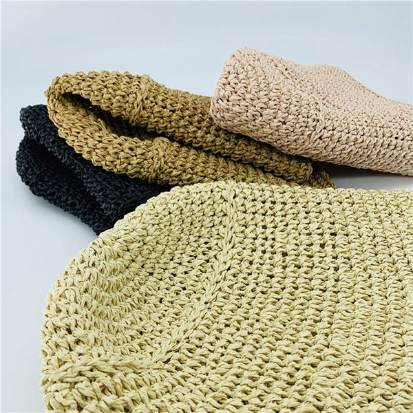

lady sun hat nylon straw plaiting beach cap outdoor fashion cap accessories wide brim bowknot decorative sunshade folding