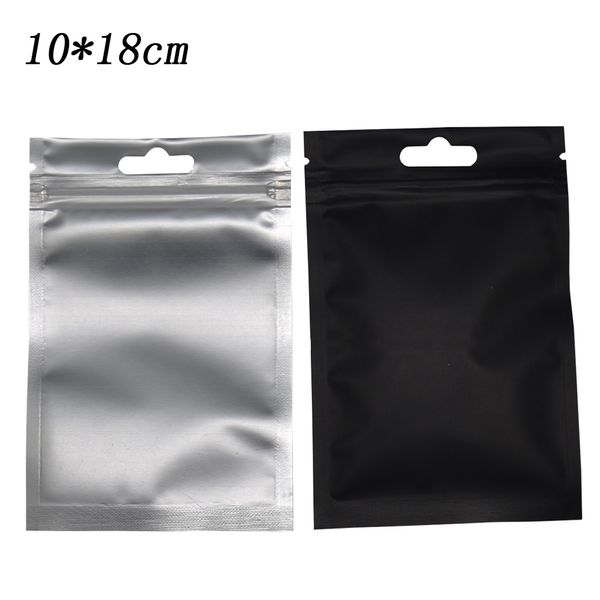 10 * 18 см матовый черный майлар пластиковый пакет сумка 100 шт. / Лот матовый замок на молнии алюминиевая ручка уплотнение многоразовые пакет сумка оптом