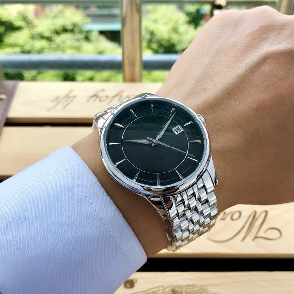 

мужчины часы автоматическое движение из нержавеющей стали наручные часы водонепроницаемый 40,5 * 12 мм механические часы для men11, Slivery;brown