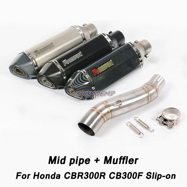 Para Honda CBR300R CB300F escape 2011-2018 Motorcycle Sistema de Tubulação de conexão do Oriente Tubo com silenciador Dicas Fuga