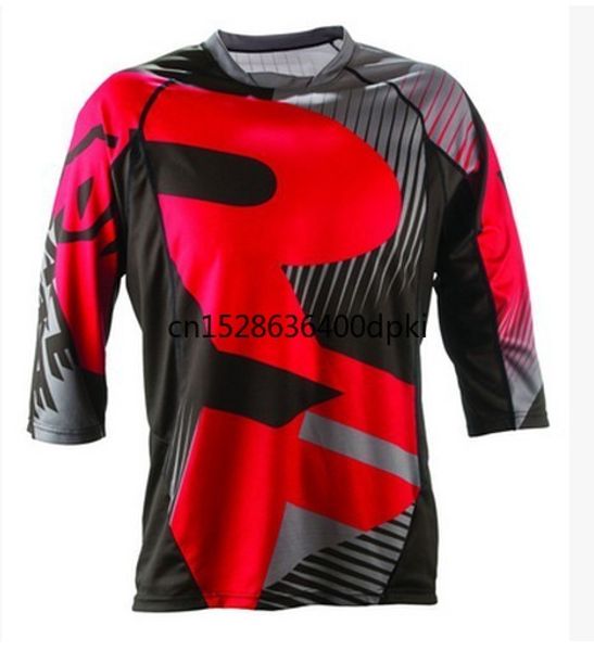 

en motocross jersey racing moto training t-shirt mtb dh motocross racewear downhill camisas motorcycle motorcyle riding clothes, Black;red