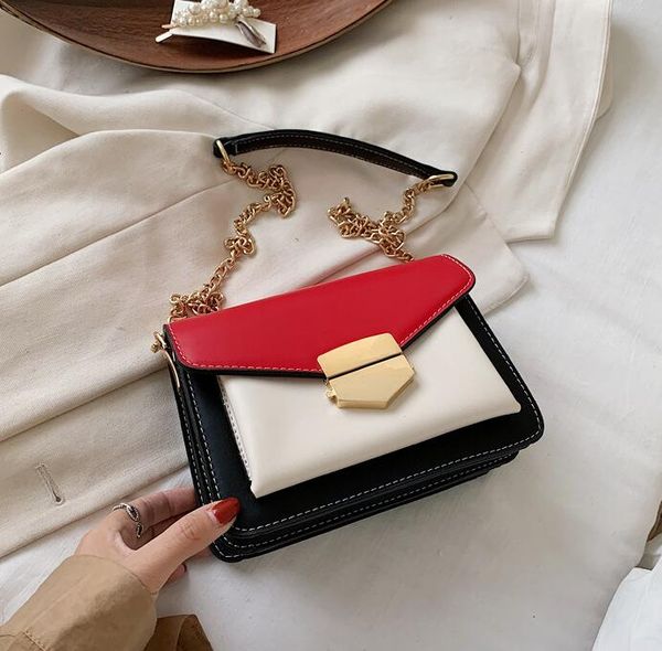 

fashion women flap bag contrast color chain shoulder bag women small handbag girl cross body