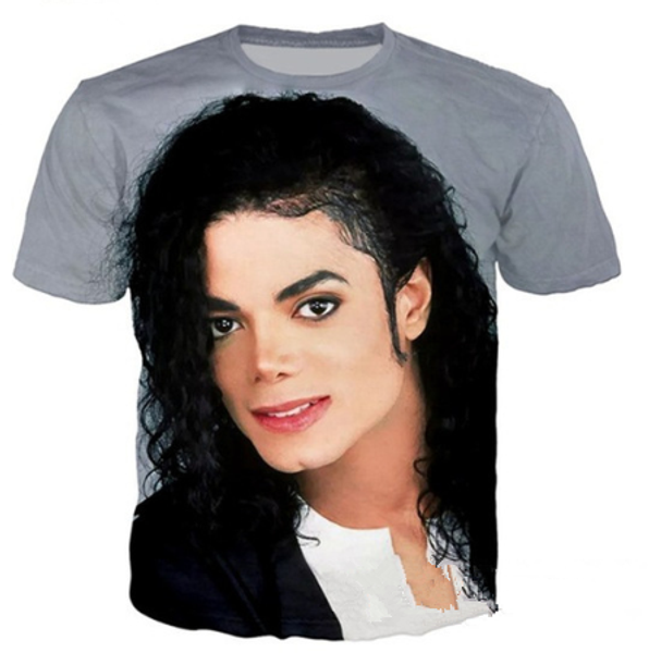 

new king of rock and roll michael jackson t shirt men women funny 3d print summer short sleeve o neck crewneck casual a88, White;black