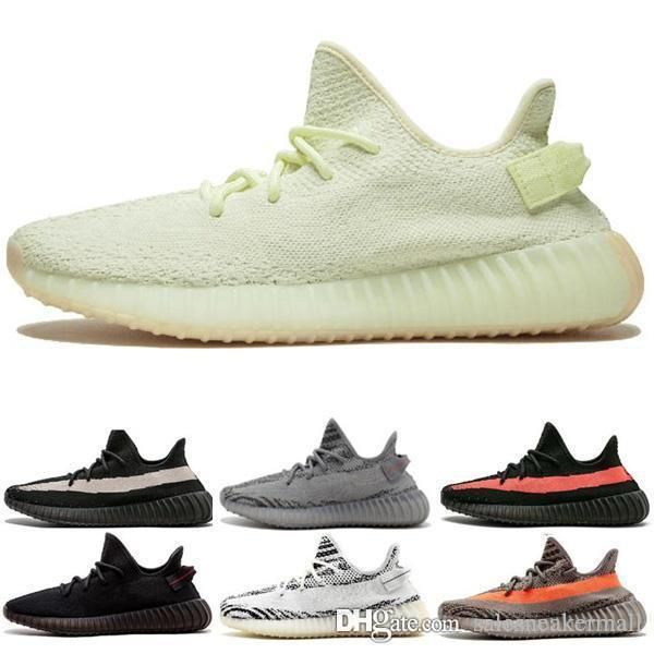 

2019 kanye west v2 men desinger triple running shoes women trainers sesame blue frozen yellow cream zebra bred sports zapatos sneakers
