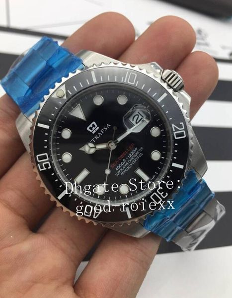 

43mm mens automatic watches mechanical 2813 crystalwatch men ceramic bezel steel date sea dweller black 126600 sports perpetual wristwatches, Slivery;brown