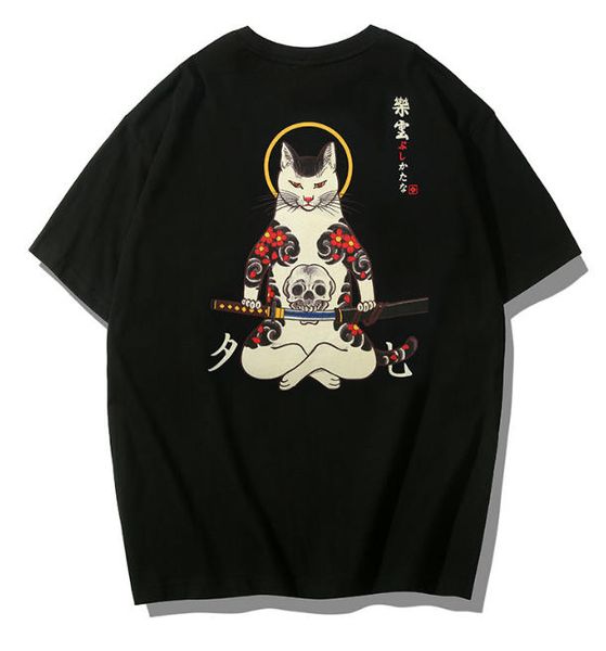 

2020 summer new fashion mens designer t-shirts japanese retro style luxury animal print breathable loose short sleeve mens shirts 51, White;black