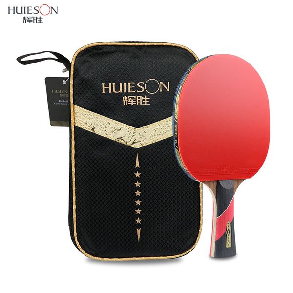 

huieson 6 star table tennis racket wenge wood & carbon fiber blade sticky pimples-in rubber super powerful ping pong racket bat t190928