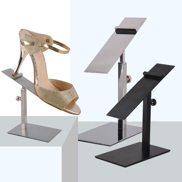 Edelstahl-Schuhhalterung, Metallschuh-Präsentationsständer auf dem Tisch, Regal, Schaufenster, hochhackige Schuhe, Präsentationsständer