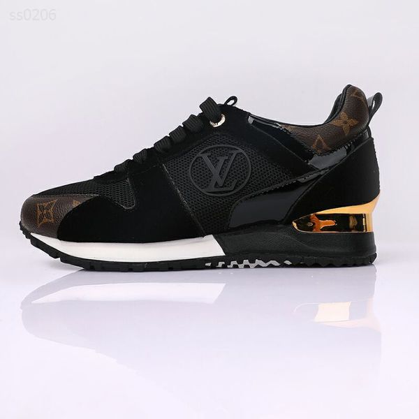 

european station luxury woman sports shoes real leather suede runner shoes breathable custom platform fashion casual shoes, Black