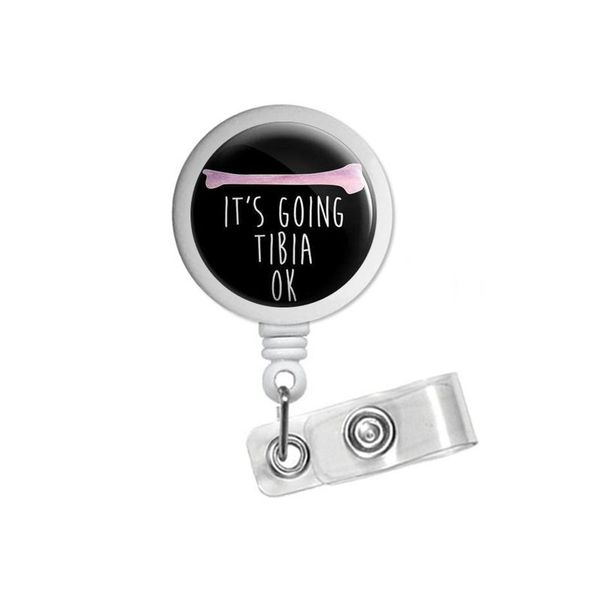 

it's going tibia ok retractable id badge reel, Silver