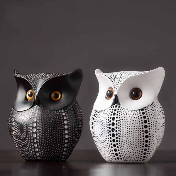 

nordic style cute owl shape resin decoration ornament crafts for home office nj88